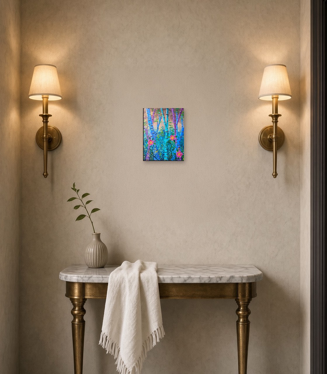 The Blue Wood In a powder room
