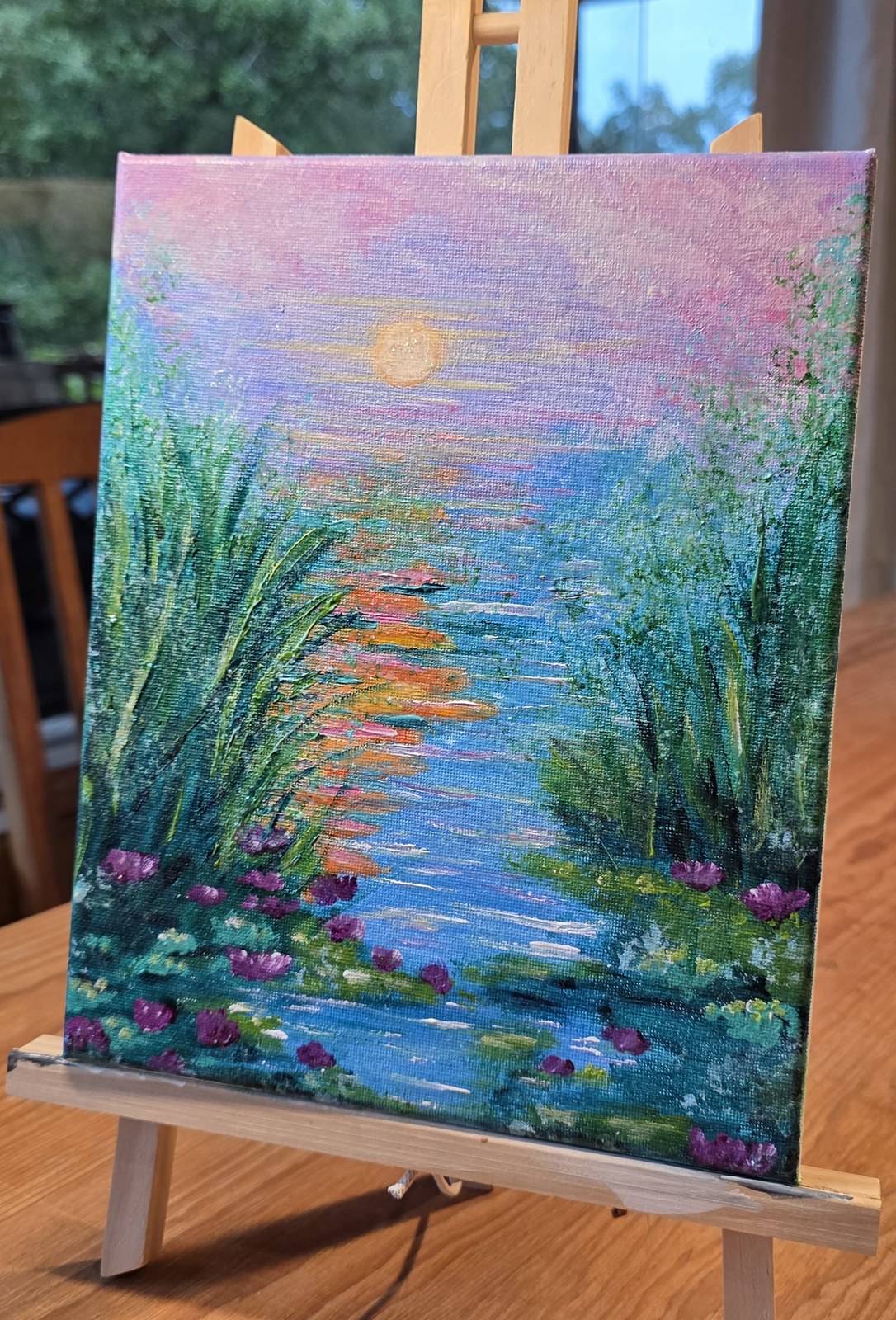 Lily Path on a studio easel